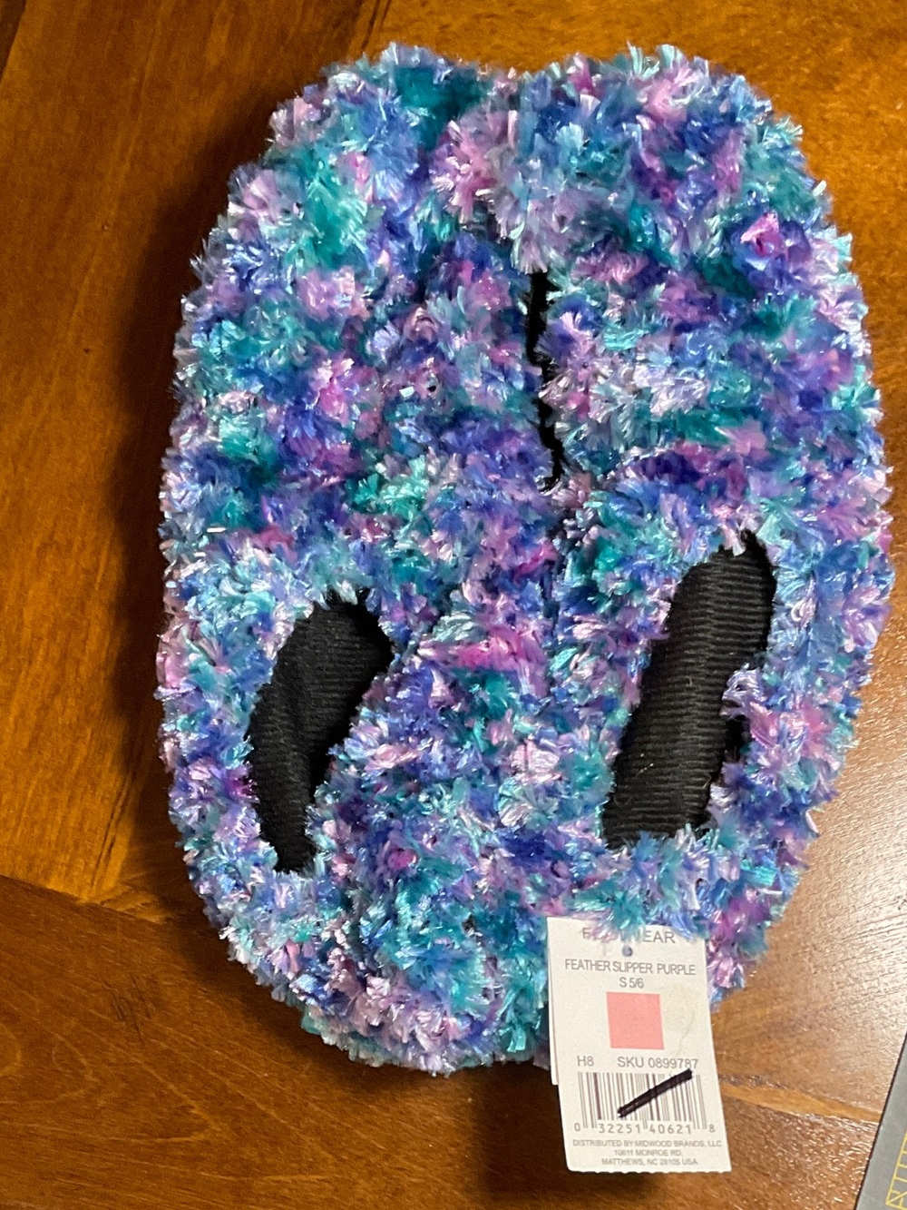 Kids Plush Slippers - Multicolor Purple & Blue
